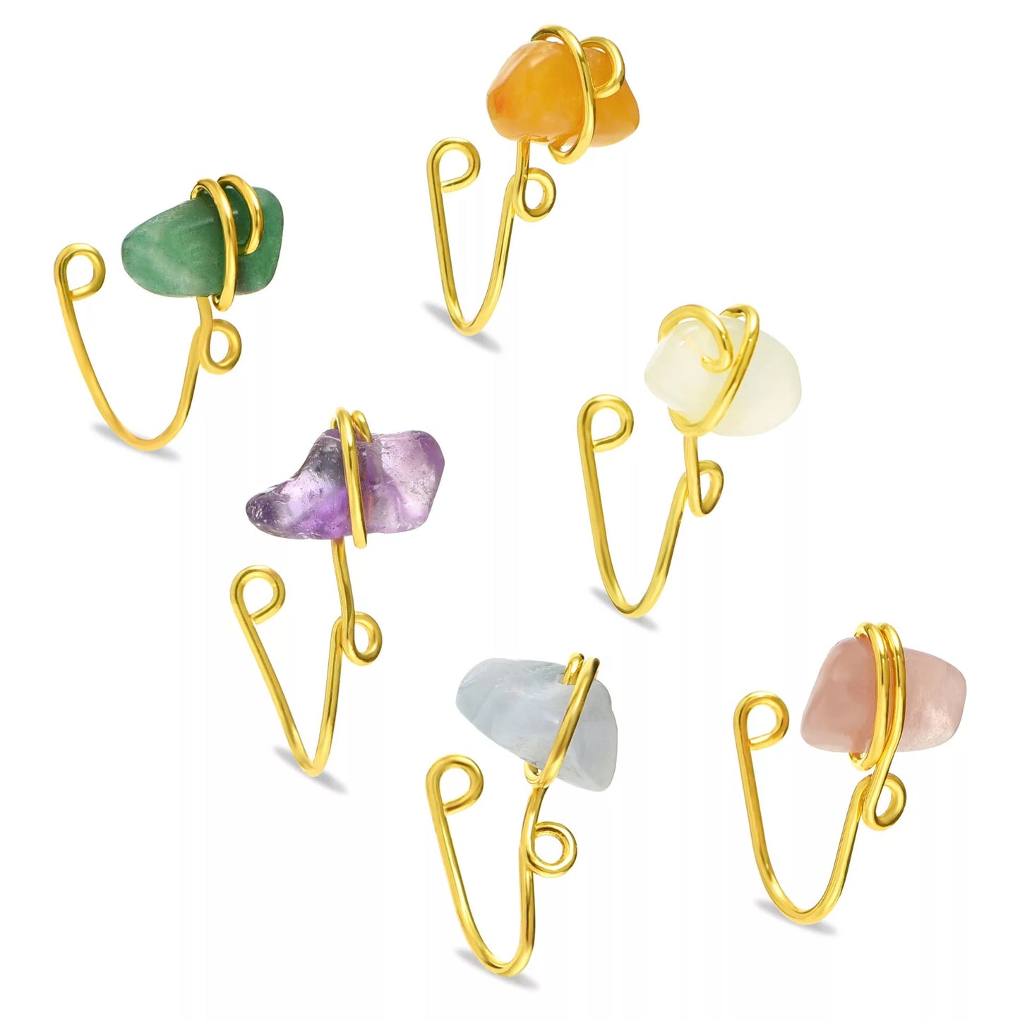 Raw Crystal Nose Clips